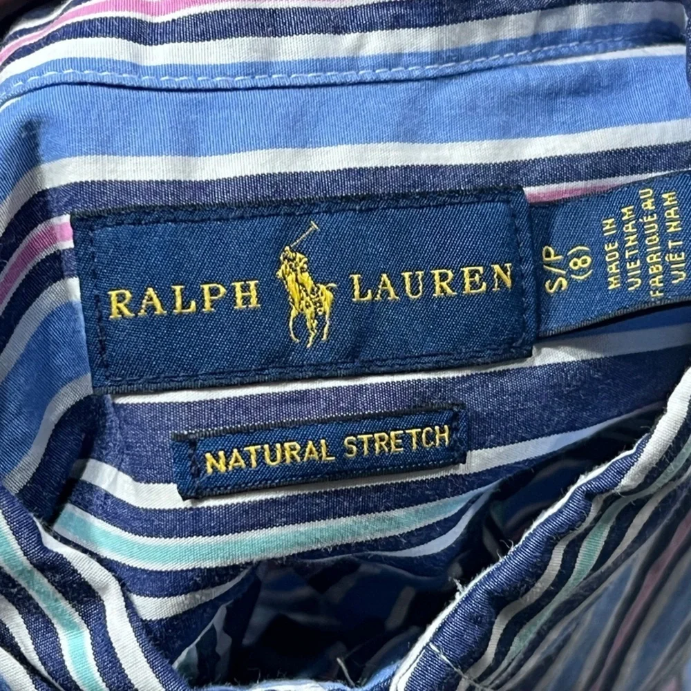Polo Ralph Lauren Natural Stretch Striped Short Sleeve Boys Kids Shirt
